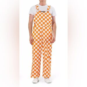 Orange and White Checkered Overalls